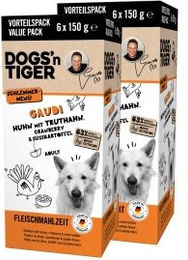 Dogs'n Tiger Gaudi Hundefutter Huhn & Truthahn Stückchen in Sauce getreidefrei 12x150 g – Bild 1 von 3