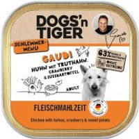 Produktbild von Dogs'n Tiger Gaudi Hundeschale Huhn & Truthahn Stückchen in Sauce getreidefrei 20x150 g