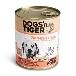 Produktbild von Dogs'n Tiger Gaumenfreude Hundefutter Adult Geflügel mit Süßkartoffel Stückchen in Soße 6 x 800 g - 6 x 800 g
