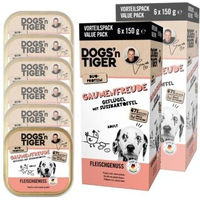 Produktbild von Dogs'n Tiger Gaumenfreude Hundefutter Geflügel Huhn und Pute getreidefrei 12x150 g