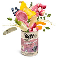 Produktbild von Dogs'n Tiger Glücksbringer Hundefutter Adult Rind und Lamm Stückchen in Sauce getreidefrei 6x400g - 6 x 400 g