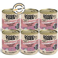 Produktbild von Dogs'n Tiger Glücksbringer Hundefutter Adult Rind und Lamm Stückchen in Sauce getreidefrei 6x800g - 6 x 800 g