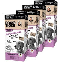 Produktbild von Dogs'n Tiger Glücksbringer Hundefutter Rind und Lamm Stückchen in Sauce getreidefrei 24x150 g