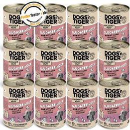Dogs'n Tiger Glücksbringer Hundefutter Stückchen in Sauce Rind und Lamm 12x400 g - 12 x 400 g – Bild 1 von 3
