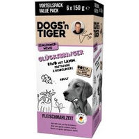 Produktbild von Dogs'n Tiger Glücksbringer Hundefutter Stückchen in Sauce Rind und Lamm getreidefrei 6x150 g