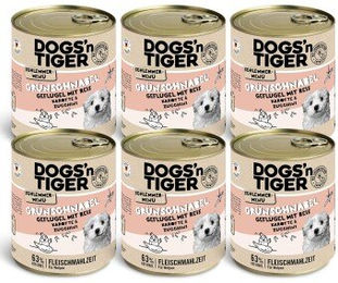 Dogs'n Tiger Grünschnabel Hundefutter für Welpen mit Huhn und Reis in Sauce, 6x 800 g - 6 x 800 g – Bild 1 von 7