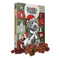 Produktbild von Dogs'n Tiger Guido Maria Kretschmer Hunde Adventskalender 2025 Bundle mit Huhn Ente und Lachs für erwachsene Hunde getreidefrei und ohne Zucker