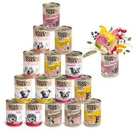 Produktbild von Dogs’n Tiger Hundefutter Adult Nassfutter Mixpaket Schlemmerparadies Getreidefrei Stückchen in Sauce 16x 200g - 16 x 200 g