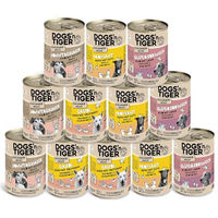 Produktbild von Dogs’n Tiger Hundefutter Adult Nassfutter Schlemmerpaket Stückchen in Sauce Getreidefrei Wild Huhn Ente Lamm Rind 12x400g - 12 x 400 g