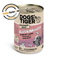 Produktbild von Dogs'n Tiger Hundefutter Adult Stückchen in Sauce Rind mit Lamm, Pastinake & Heidelbeere getreidefrei ohne Zucker 6 x 400 g - 6 x 400 g