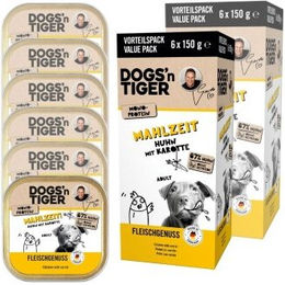Dogs'n Tiger Hundefutter Huhn & Karotte Stückchen in Sauce Getreidefrei 12x150 g – Bild 1 von 3