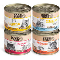 Produktbild von Dogs'n Tiger Hundefutter Mixpaket Adult Rind Huhn Pute Lachs Getreidefrei mit hohem Fleischanteil 24x200g - 24 x 200 g