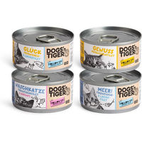 Produktbild von Dogs'n Tiger Hundefutter Mixpaket Filets Huhn und Thunfisch getreidefrei ohne Zucker 12x70g - 12 x 70 g