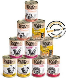 Dogs'n Tiger Hundefutter Nassfutter Mixpaket Adult Rind Huhn Truthahn Getreidefrei 4kg - 10 x 400 g – Bild 1 von 3