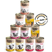 Produktbild von Dogs'n Tiger Hundefutter Nassfutter Mixpaket Adult Rind Huhn Truthahn Getreidefrei 4kg - 10 x 400 g