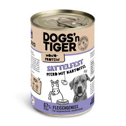 Produktbild von Dogs'n Tiger Hundefutter Pferd mit Kartoffel Adult Hypoallergen Getreidefrei 6 x 400 g - 6 x 400 g