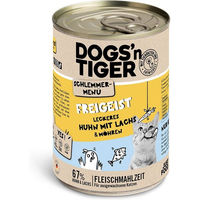 Produktbild von Dogs'n Tiger Hundefutter Schlemmermenü Freigeist Huhn Lachs und Möhre Adult Getreidefrei 6x400g