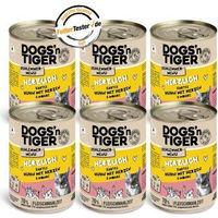Produktbild von Dogs'n Tiger Hundefutter Stückchen in Sauce Huhn und Rind mit hohem Fleischanteil 6x400 g - 6 x 400 g