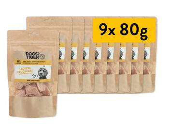 Dogs'n Tiger Hundeleckerlis Gefriergetrocknete Hähnchenbrust-Filetstückchen für Hunde Adult 1,04 kg - 9 x 80 g – Bild 1 von 4