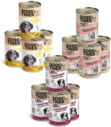 Dogs'n Tiger Junior Hundefutter Nassfutter Mixpaket Happy Puppy Welpe Geflügel und Lamm Getreidefrei 12x 400g - 12 x 400 g – Bild 1 von 5