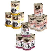 Produktbild von Dogs'n Tiger Junior Hundefutter Nassfutter Mixpaket Happy Puppy Welpe Geflügel und Lamm Getreidefrei 12x 400g - 12 x 400 g