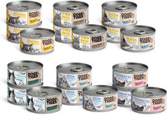 Dogs'n Tiger Katzen Nassfutter Adult Filet olé Mixpaket Getreidefrei ohne Zucker 18x 70g - 18 x 70 g – Bild 1 von 3