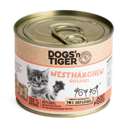 Dogs'n Tiger Katzen Nassfutter Nesthäkchen Kitten Geflügel Stückchen in Sauce Getreidefrei 6 x 200 g - 6 x 200 g – Bild 1 von 3