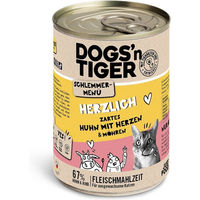 Produktbild von Dogs'n Tiger Katzen Nassfutter Schlemmermenü Huhn und Rind Adult Getreidefrei Ohne Zucker 6x400g