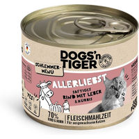 Produktbild von Dogs'n Tiger Katzenfutter Rind Stückchen in Sauce getreidefrei 12 x 200 g - 6 x 200 g