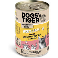 Produktbild von Dogs'n Tiger Katzenfutter Schlemmermenü Huhn und Rind Stückchen in Sauce Getreidefrei Ohne Zucker 6x400g - 6 x 400 g
