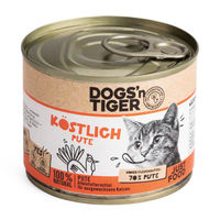 Produktbild von Dogs'n Tiger Katzennassfutter Adult Pute Stückchen in Sauce Getreidefrei und Ohne Zucker - 6 x 200 g