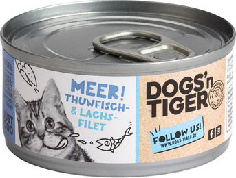 Dogs'n Tiger Katzennassfutter Filets Thunfisch und Lachs für adulte Katzen getreidefrei ohne Zucker 12 x 70 g - 12 x 70 g – Bild 1 von 3