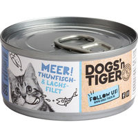 Produktbild von Dogs'n Tiger Katzennassfutter Filets Thunfisch und Lachs für adulte Katzen getreidefrei ohne Zucker 12 x 70 g - 12 x 70 g