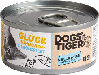 Dogs'n Tiger Katzennassfutter Glück Huhn und Lachs Filets für erwachsene Katzen getreidefrei ohne Zucker 12 x 70 g - 12 x 70 g – Bild 1 von 3