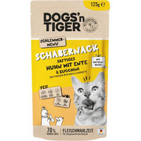Produktbild von Dogs'n Tiger Katzennassfutter Huhn & Ente Adult Stückchen in Sauce Getreidefrei 12 x 125 g - 12 x 125 g
