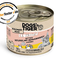 Produktbild von Dogs'n Tiger Katzennassfutter Schlemmermenü Adult Geflügel mit Huhn Stückchen in Sauce getreidefrei ohne Zucker 200 g - 6 x 200 g