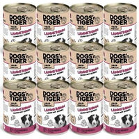 Produktbild von Dogs'n Tiger Lammfromm Hundefutter für Welpen mit Lamm, hoher Fleischanteil, ohne Farb- und Aromastoffe, 12x 400 g - 12 x 400 g