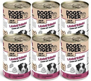 Dogs'n Tiger Lammfromm Hunden Nassfutter für Welpen mit Lamm und hohem Fleischanteil 6x400 g - 6 x 400 g – Bild 1 von 6