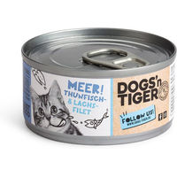 Produktbild von Dogs'n Tiger Meer Nassfutter für Hunde mit Thunfisch und Lachsfilet getreidefrei und ohne Zucker 12x70g - 12 x 70 g