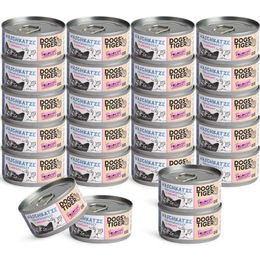 Dogs'n Tiger Naschkatze Katzen Nassfutter Adult mit Thunfisch und Shrimps 60% Fleischanteil ohne Zucker und Getreide 24x 70g - 24 x 70 g – Bild 1 von 4