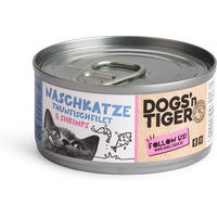 Produktbild von Dogs'n Tiger Naschkatze Nassfutter für Katzen Thunfischfilet und Shrimps getreidefrei ohne Zucker 12x70g - 12 x 70 g