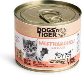 Produktbild von Dogs'n Tiger Nesthäkchen Kitten Nassfutter Geflügel getreidefrei mit hohem Fleischanteil 6x200g - 6 x 200 g