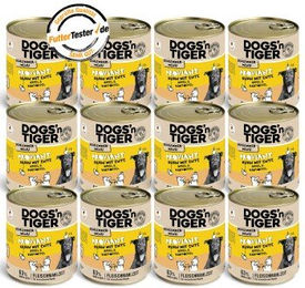 Dogs'n Tiger Proviant Hundefutter Adult Huhn und Ente mit Stückchen in Sauce getreidefrei 12x 800 g - 12 x 800 g – Bild 1 von 8