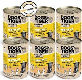 Dogs'n Tiger Proviant Hundefutter Stückchen in Sauce Huhn und Ente 6x400 g - 6 x 400 g – Bild 1 von 3