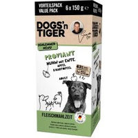Produktbild von Dogs'n Tiger Proviant Multibox Hundefutter Huhn & Ente Stückchen in Sauce getreidefrei 6x150 g