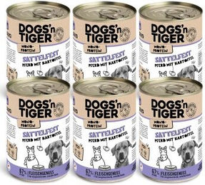 Dogs'n Tiger Sattelfest Hundefutter Adult Pferd und Kartoffel Monoprotein hypoallergen getreidefrei 6x400 g - 6 x 400 g – Bild 1 von 6