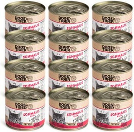 Dogs’n Tiger Schmaus Katzen Nassfutter Adult Rind Stückchen in Sauce Getreidefrei 12x200 g - 12 x 200 g – Bild 1 von 3