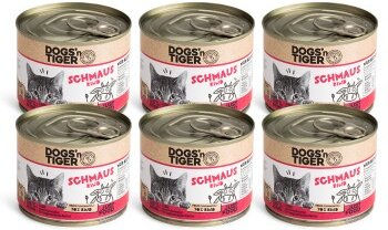 Dogs'n Tiger Schmaus Katzen Nassfutter Adult Rind Stückchen in Sauce Getreidefrei 6x200 g - 6 x 200 g – Bild 1 von 9