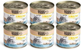 Dogs'n Tiger Wohltat Hundefutter Huhn und Lachs Stückchen in Sauce getreidefrei 6x200 g - 6 x 200 g – Bild 1 von 2