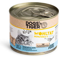 Produktbild von Dogs'n Tiger Wohltat Katzen Nassfutter Huhn & Lachs Adult Getreidefrei mit hohem Fleischanteil 6x200g - 6 x 200 g